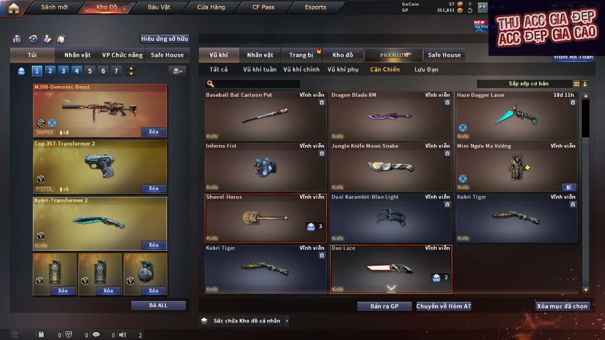 shop acc cf uy tin gia re